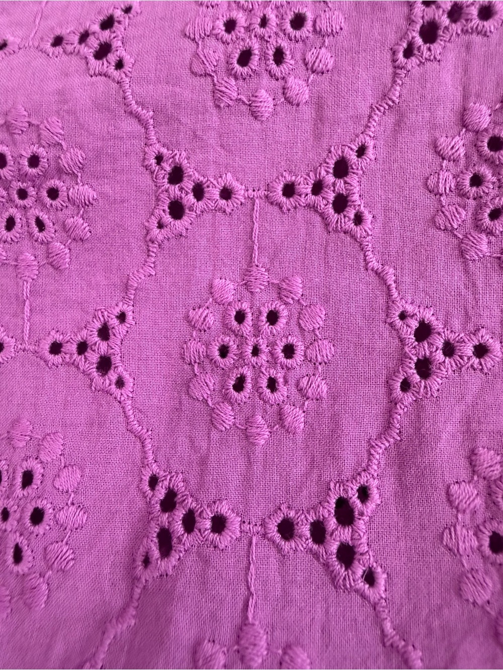 Draper James Heidi Purple Eyelet Puff Sleeve Cotton Top Small - Picture 4 of 11